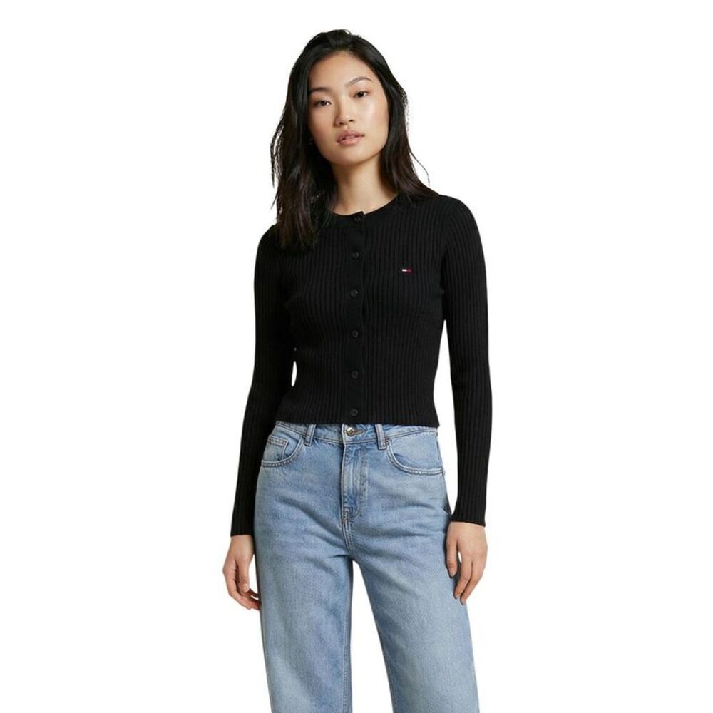Tommy Hilfiger Jeans Black Organic Cotton Women's Cardigan